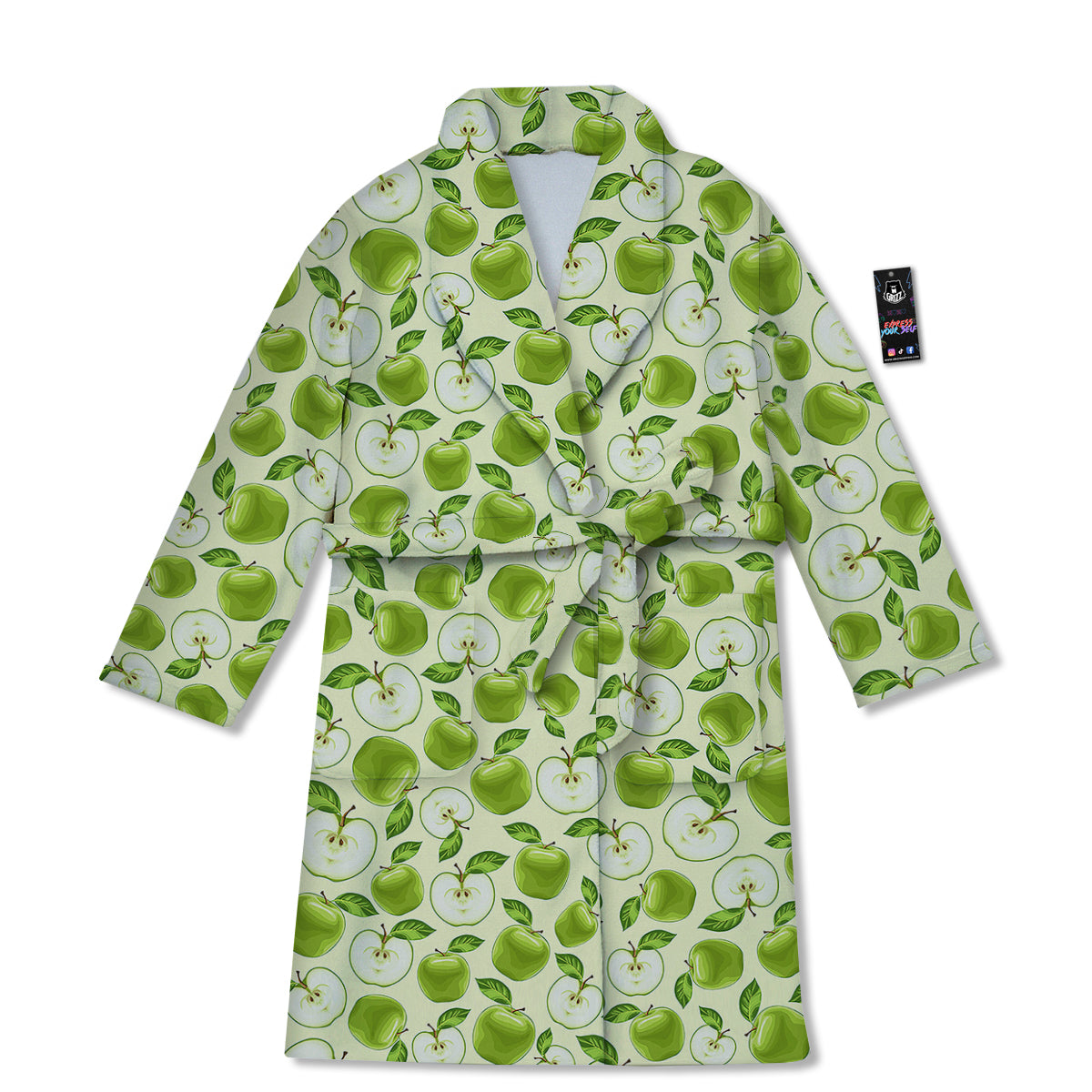 Apple Print Pattern Bathrobe-grizzshop