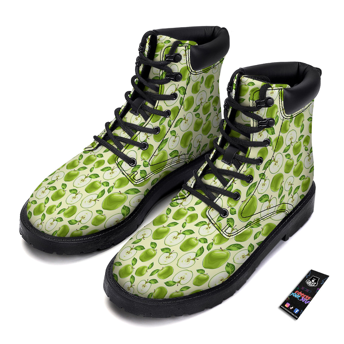 Apple Print Pattern Boots-grizzshop