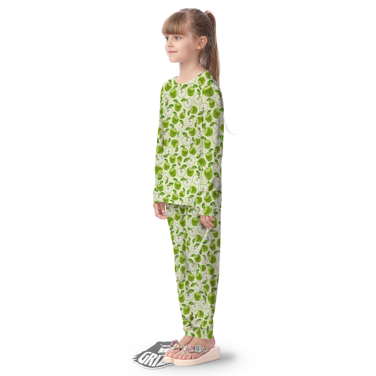 Apple Print Pattern Kid's Pajamas-grizzshop