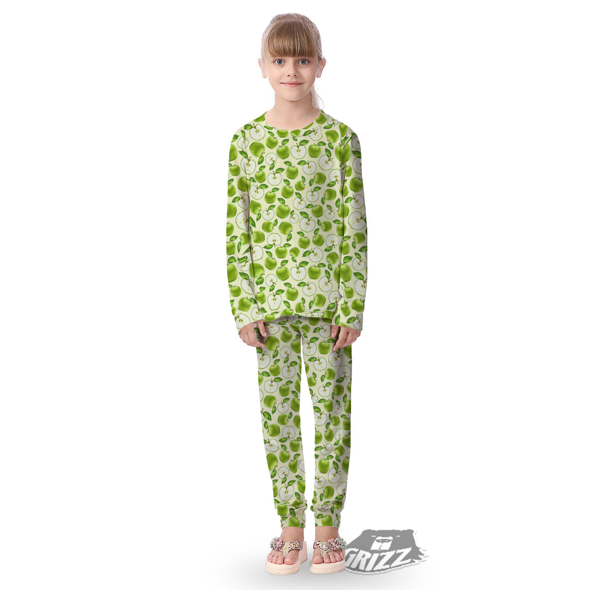 Apple Print Pattern Kid's Pajamas-grizzshop