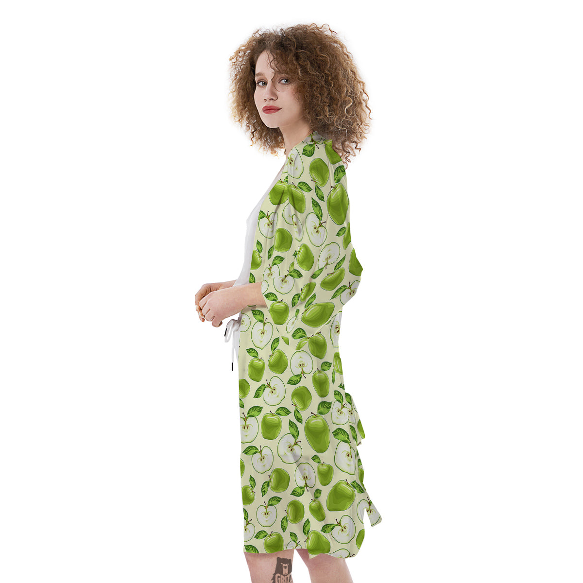 Apple Print Pattern Kimono-grizzshop
