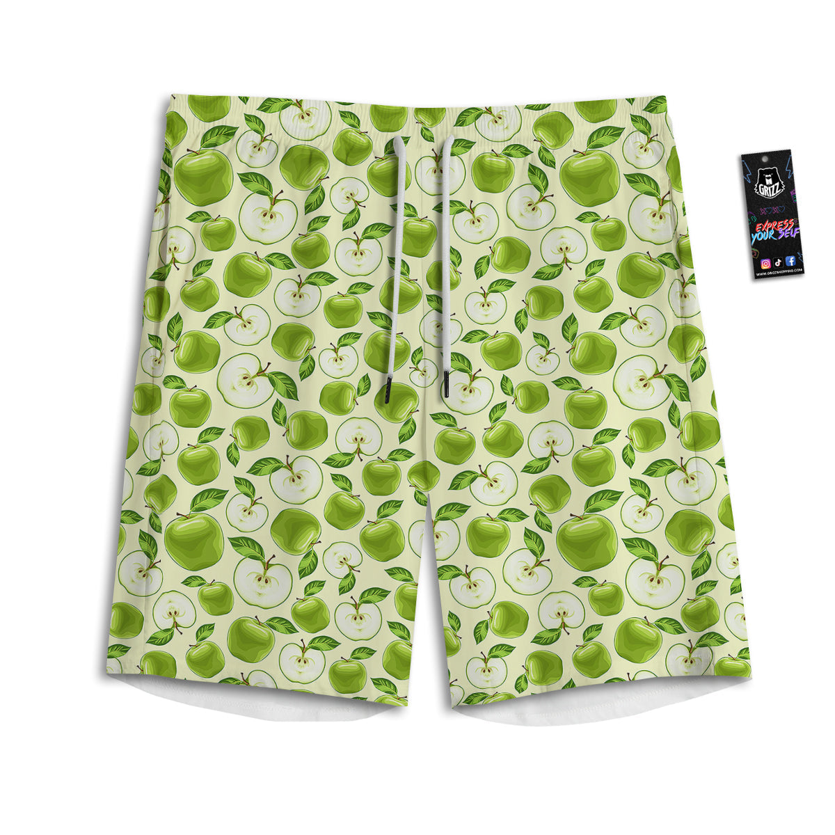 Apple Print Pattern Men's Athletic Shorts-grizzshop