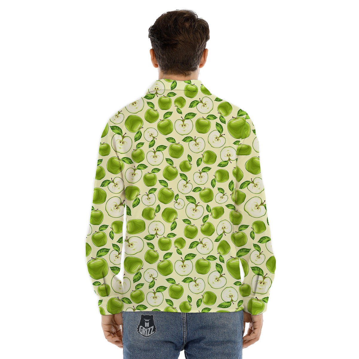 Apple Print Pattern Men's Dress Shirts-grizzshop