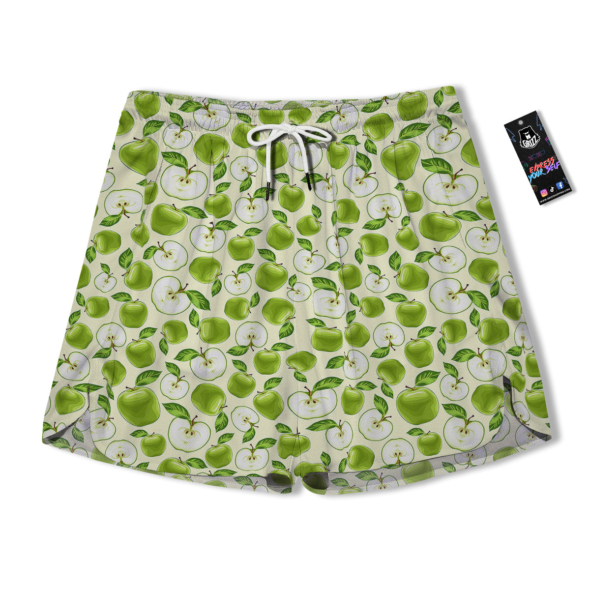 Apple Print Pattern Men's Running Shorts-grizzshop