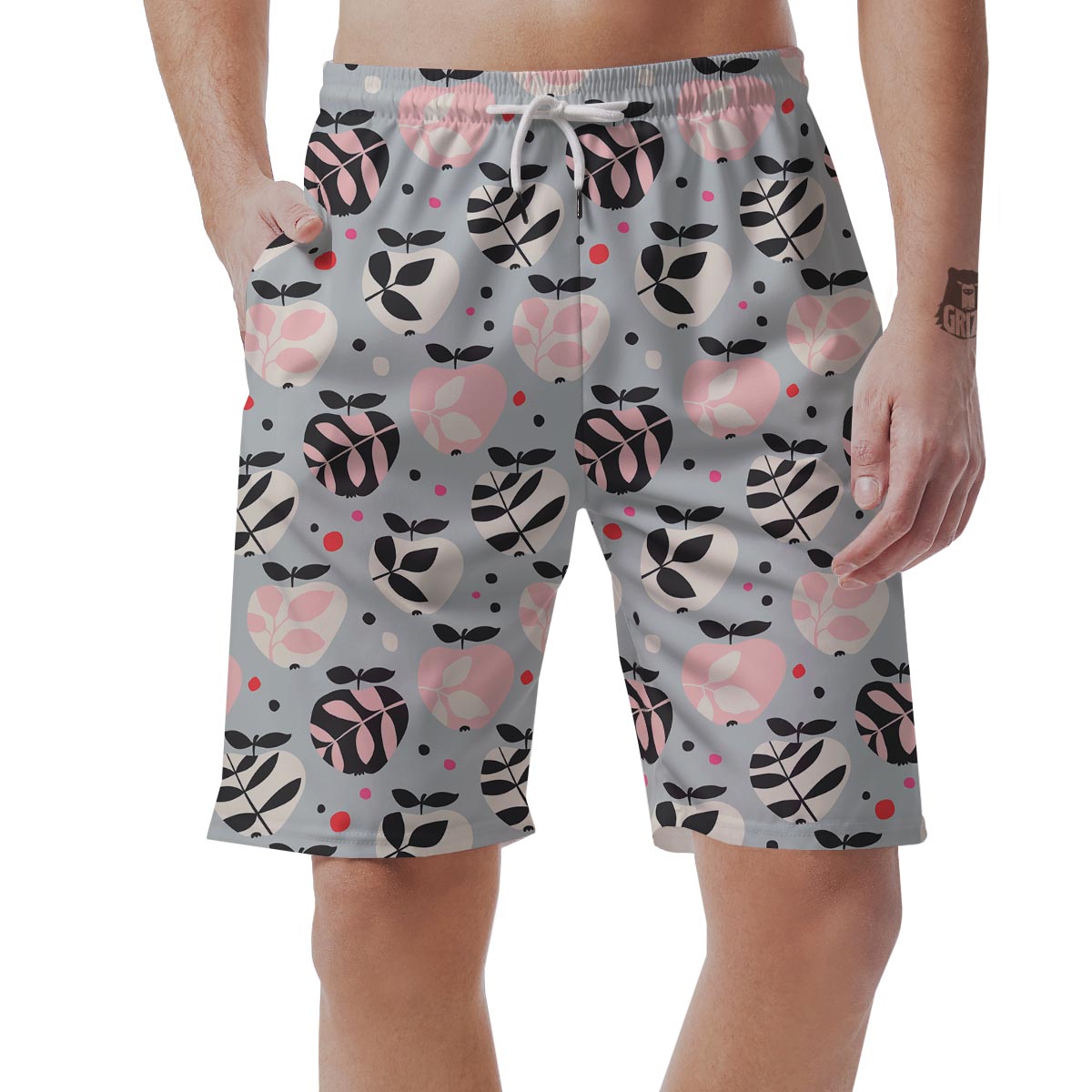 Apple Print Pattern Men's Shorts-grizzshop