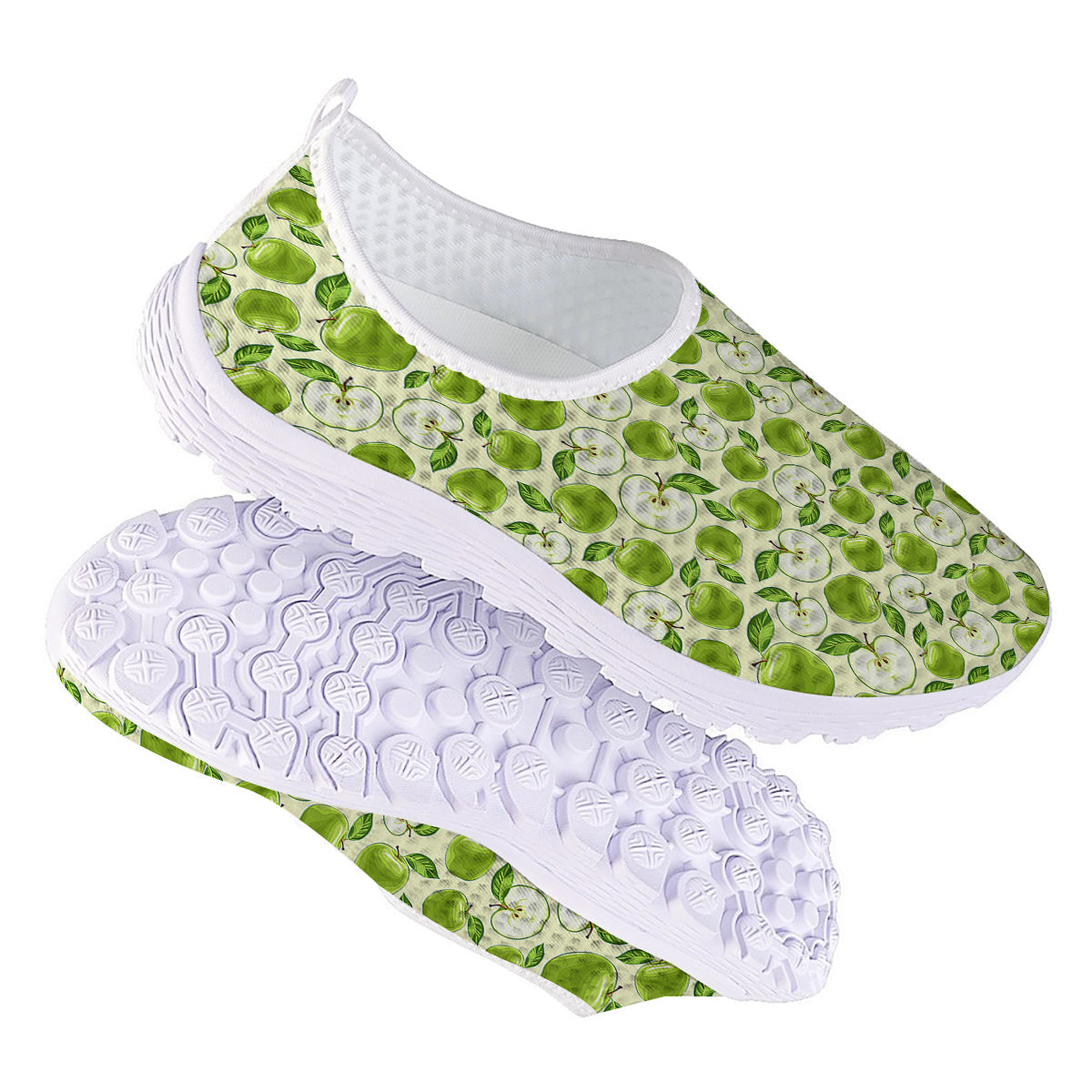 Apple Print Pattern Nurse Shoes-grizzshop