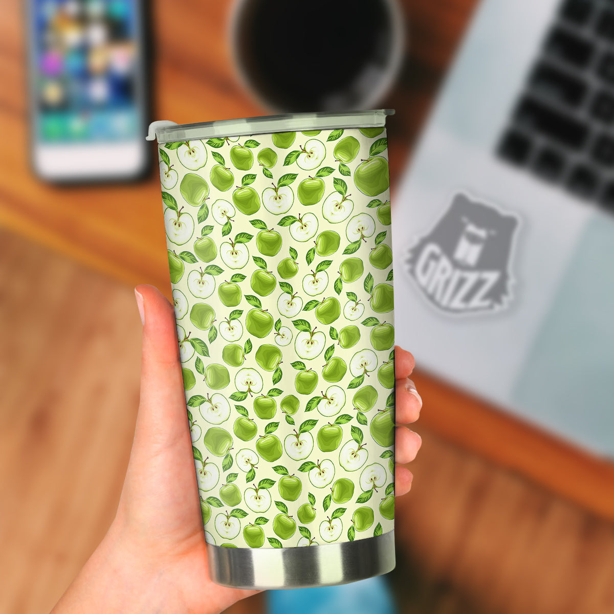 Apple Print Pattern Tumbler-grizzshop