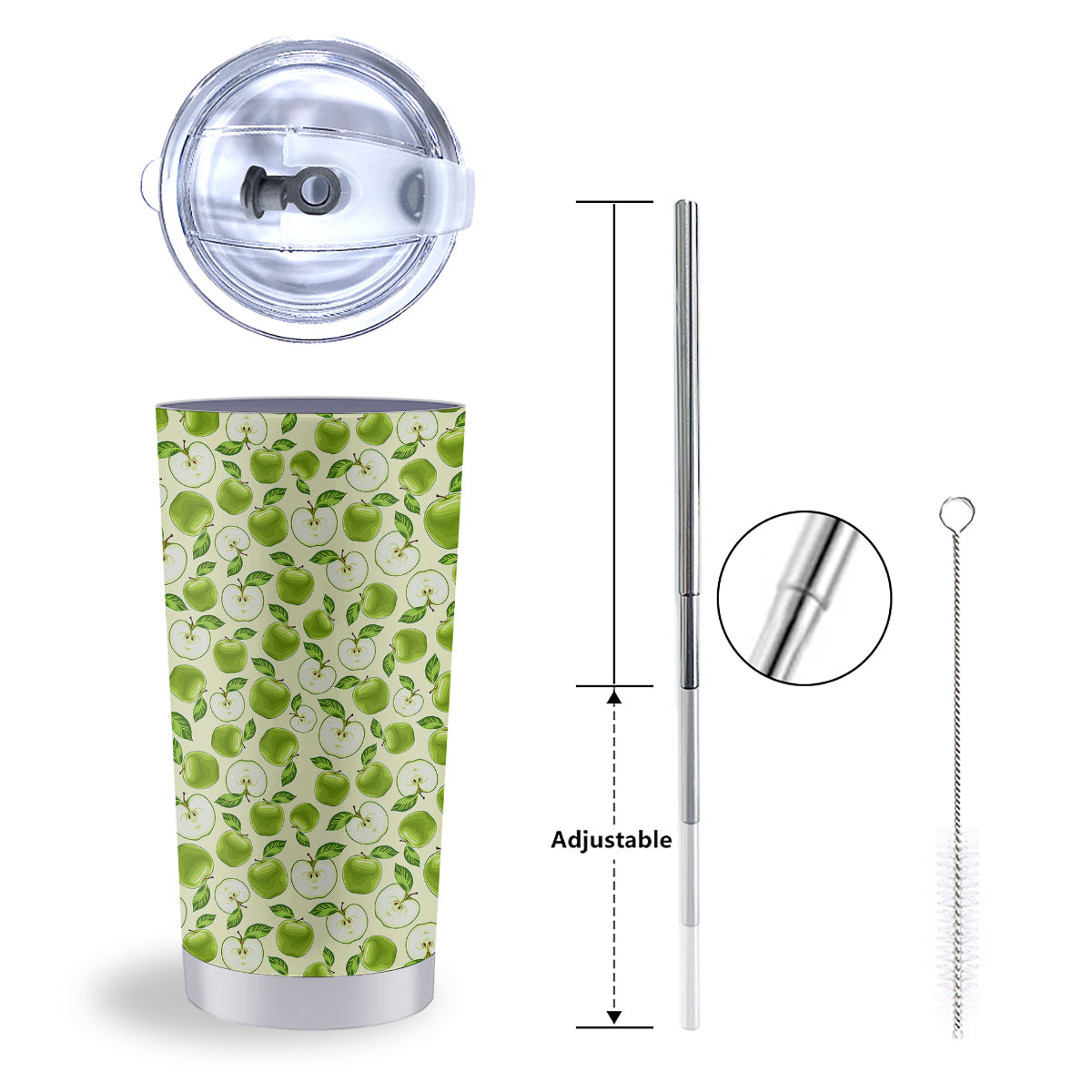 Apple Print Pattern Tumbler-grizzshop