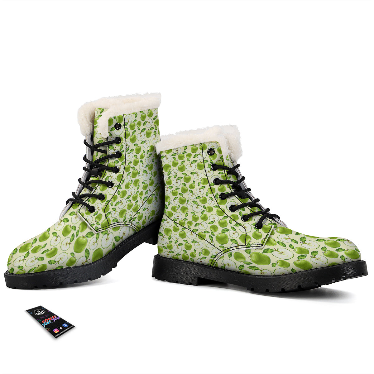 Apple Print Pattern Winter Boots-grizzshop