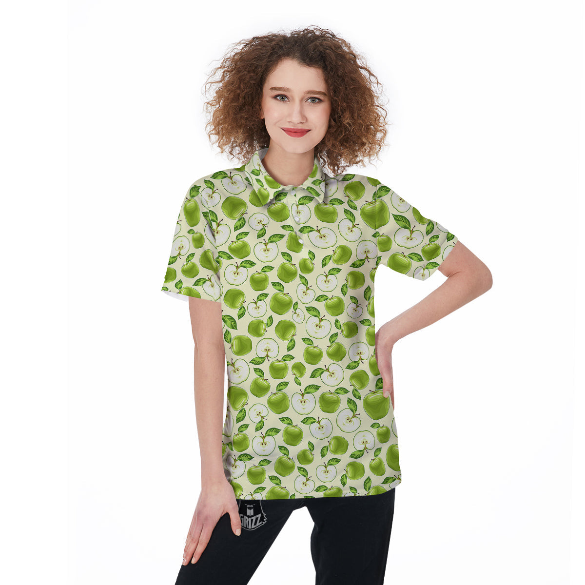 Apple Print Pattern Women's Golf Shirts-grizzshop