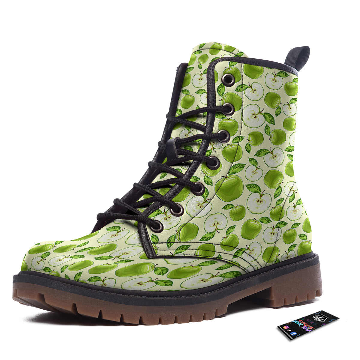 Apple Print Pattern Work Boots-grizzshop
