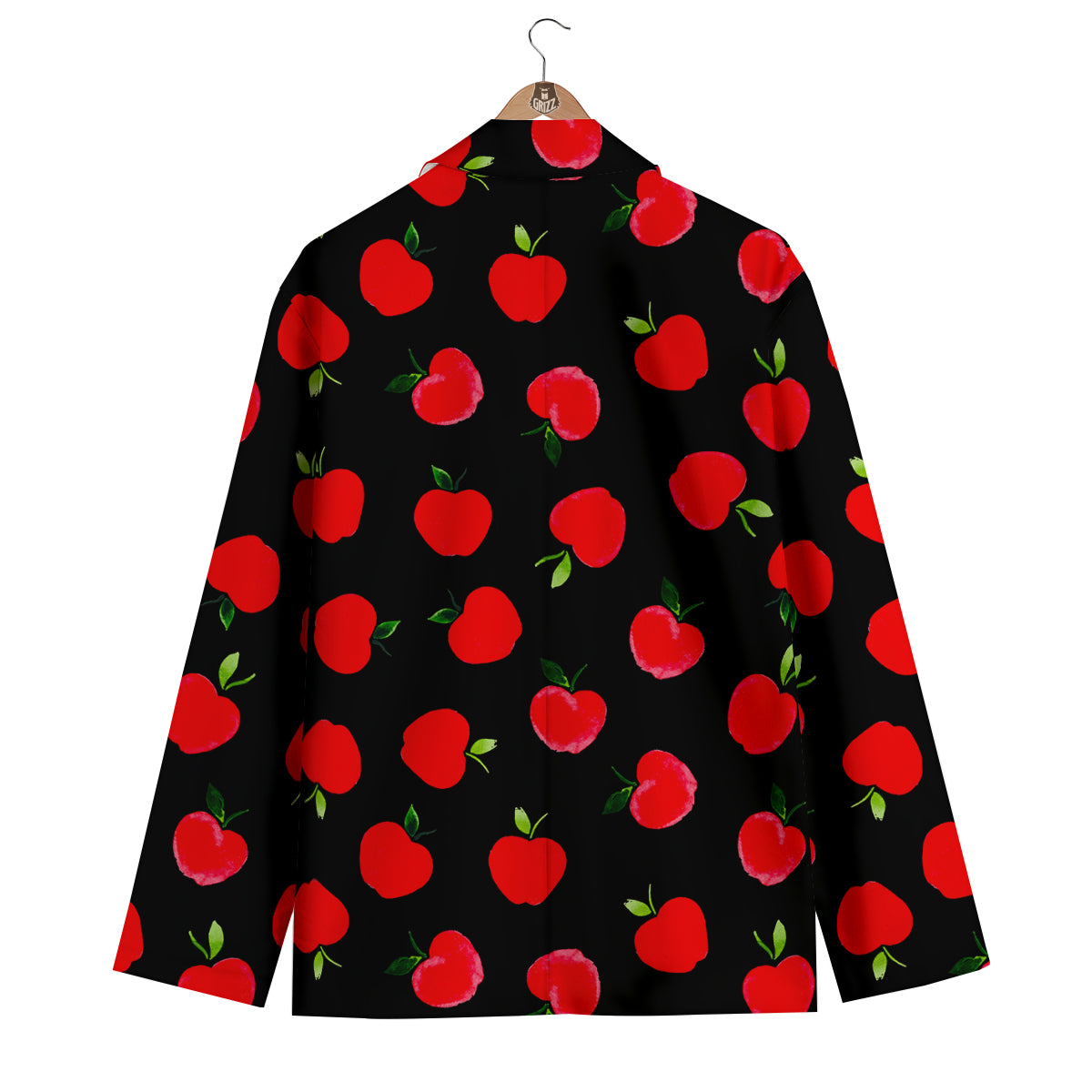 Apple Red Pattern Print Men's Blazer-grizzshop