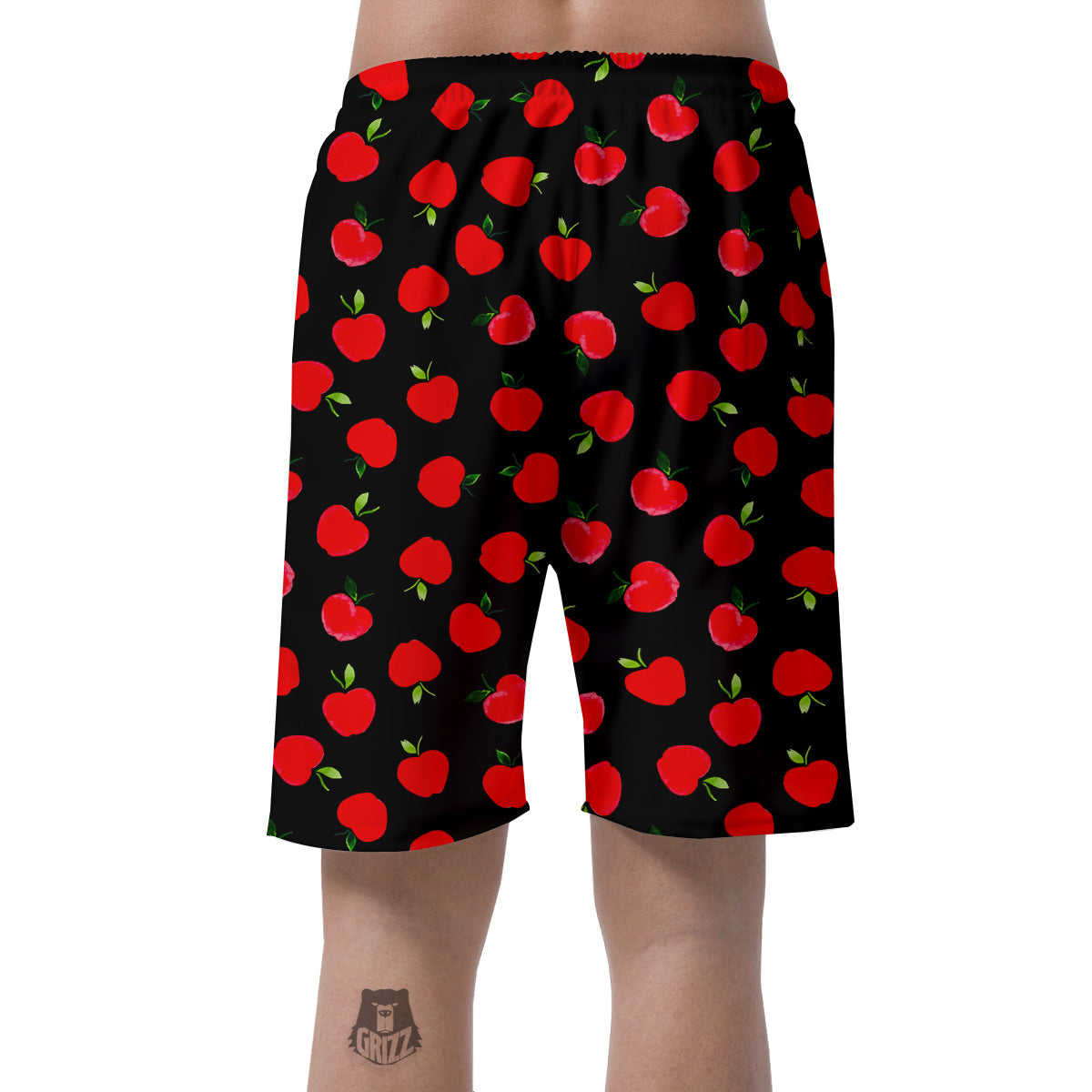 Apple Red Pattern Print Men's Shorts-grizzshop