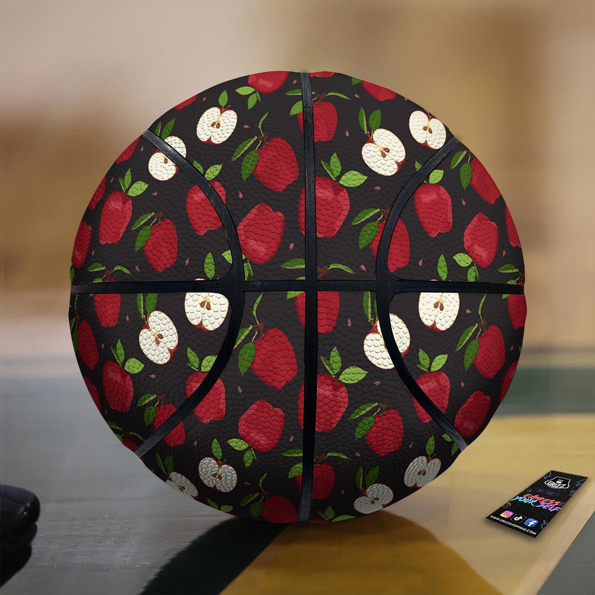 Apple Red Print Pattern Basketball-grizzshop