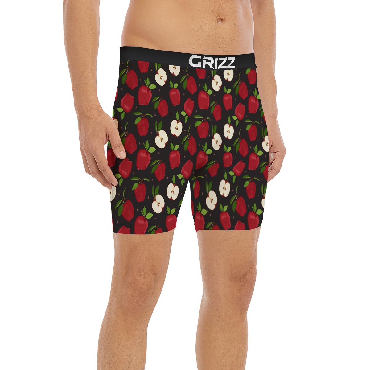 Apple Red Print Pattern Boxer Briefs-grizzshop