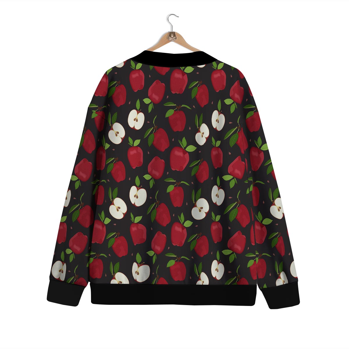 Apple Red Print Pattern Cardigan-grizzshop