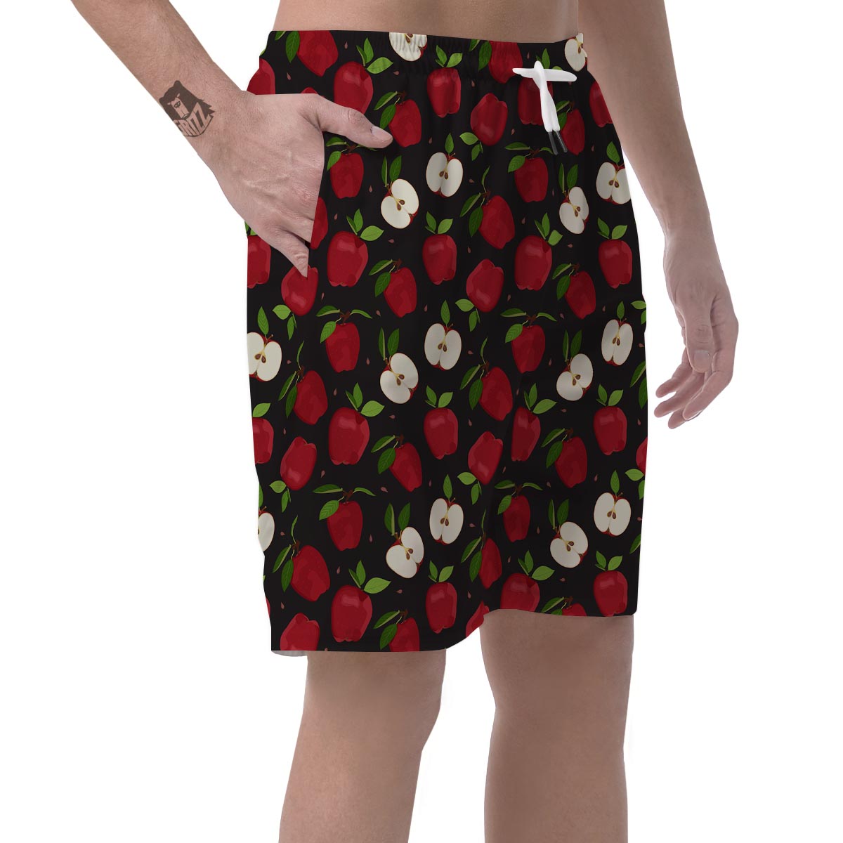 Apple Red Print Pattern Men's Shorts-grizzshop
