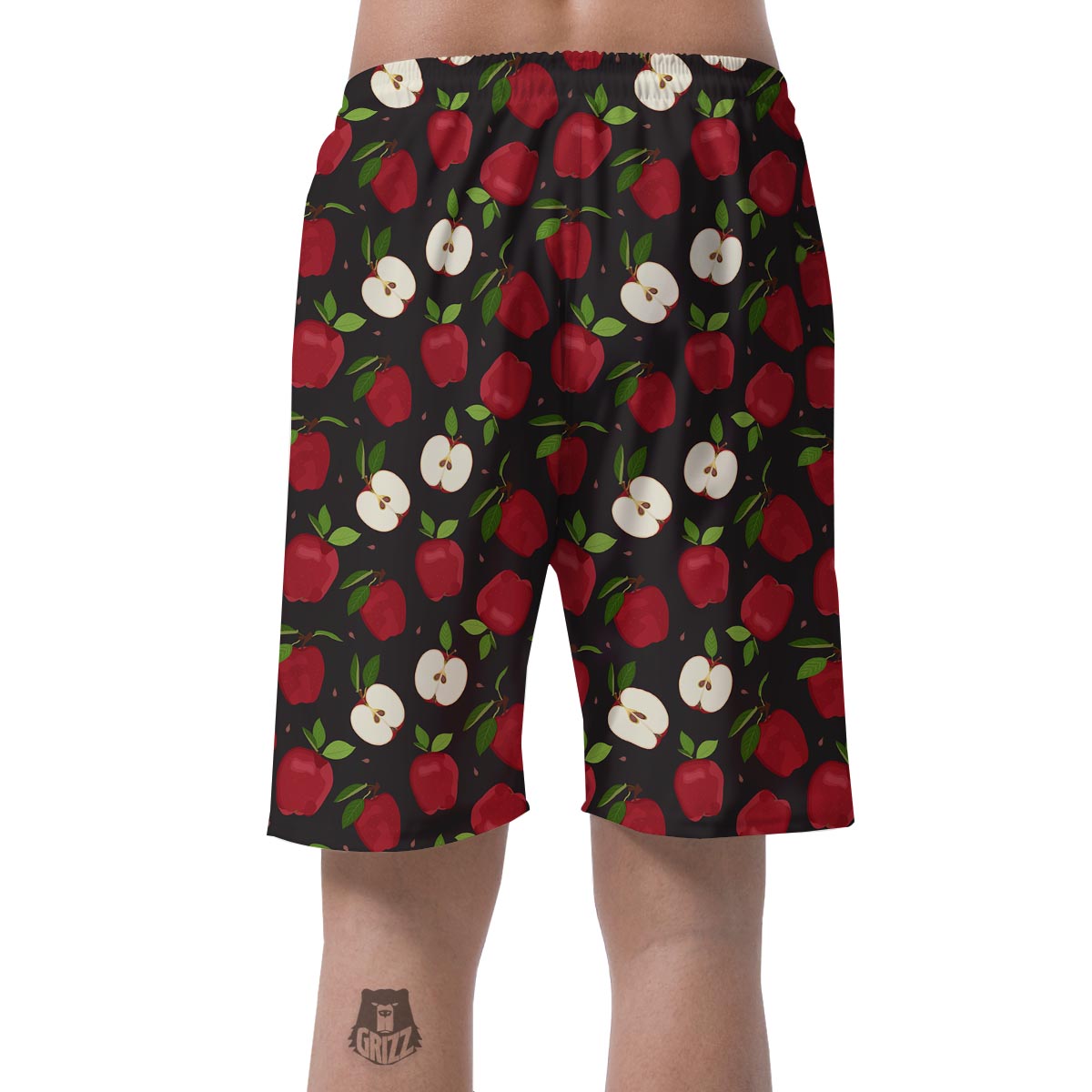 Apple Red Print Pattern Men's Shorts-grizzshop