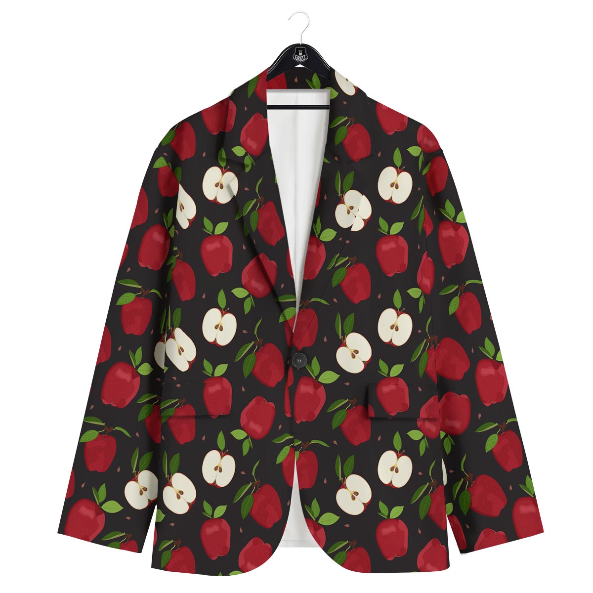 Apple Red Print Pattern Men's Sport Coat-grizzshop