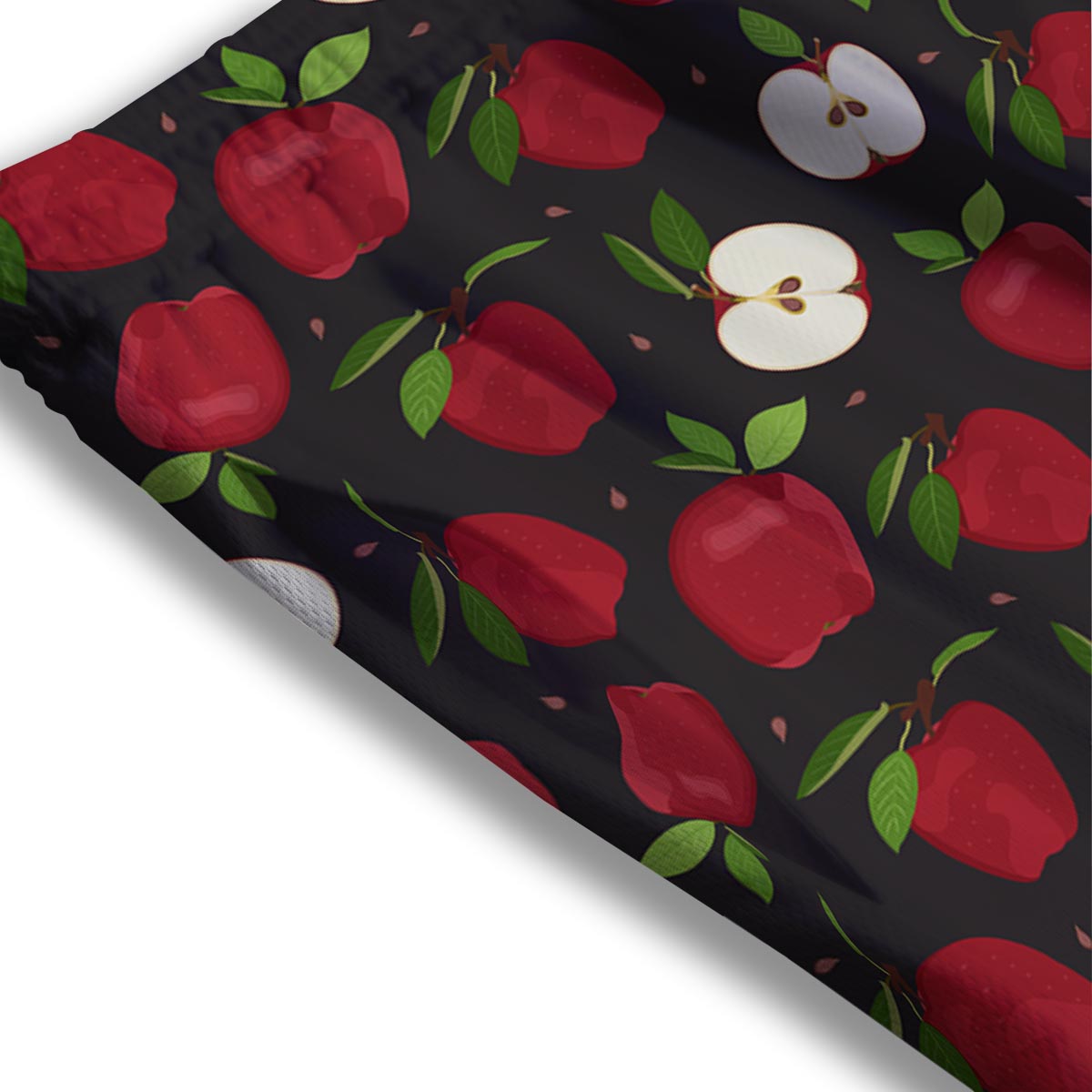 Apple Red Print Pattern Mesh Shorts-grizzshop