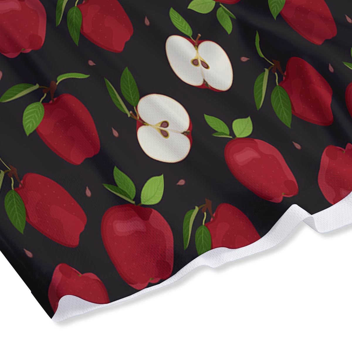 Apple Red Print Pattern Mesh Shorts-grizzshop
