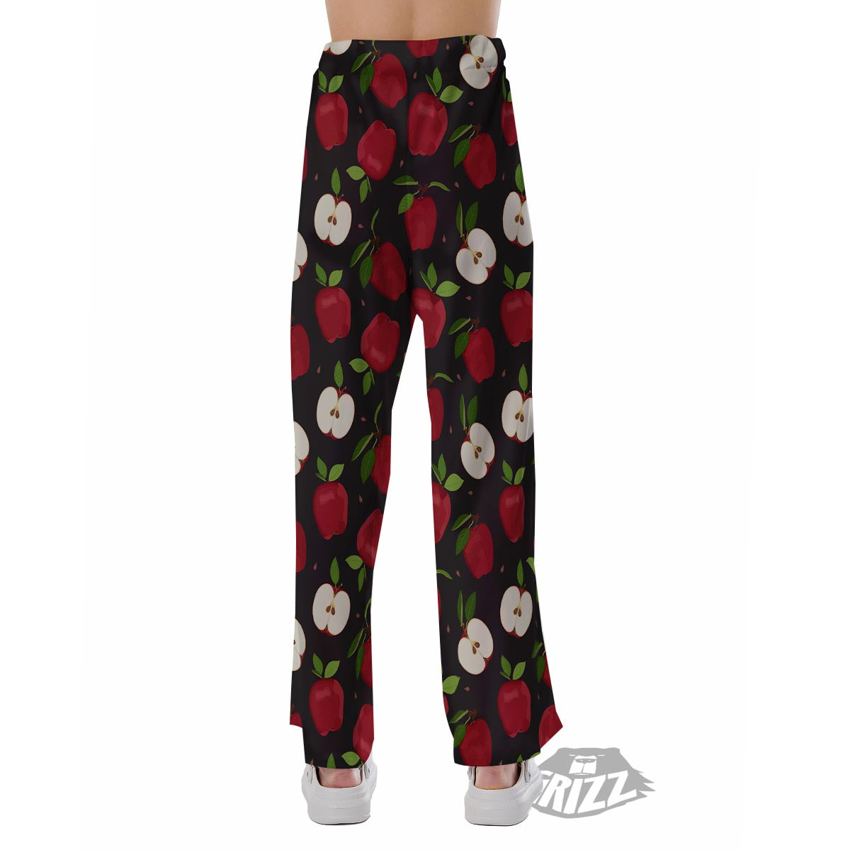 Apple Red Print Pattern Pajama Pants-grizzshop