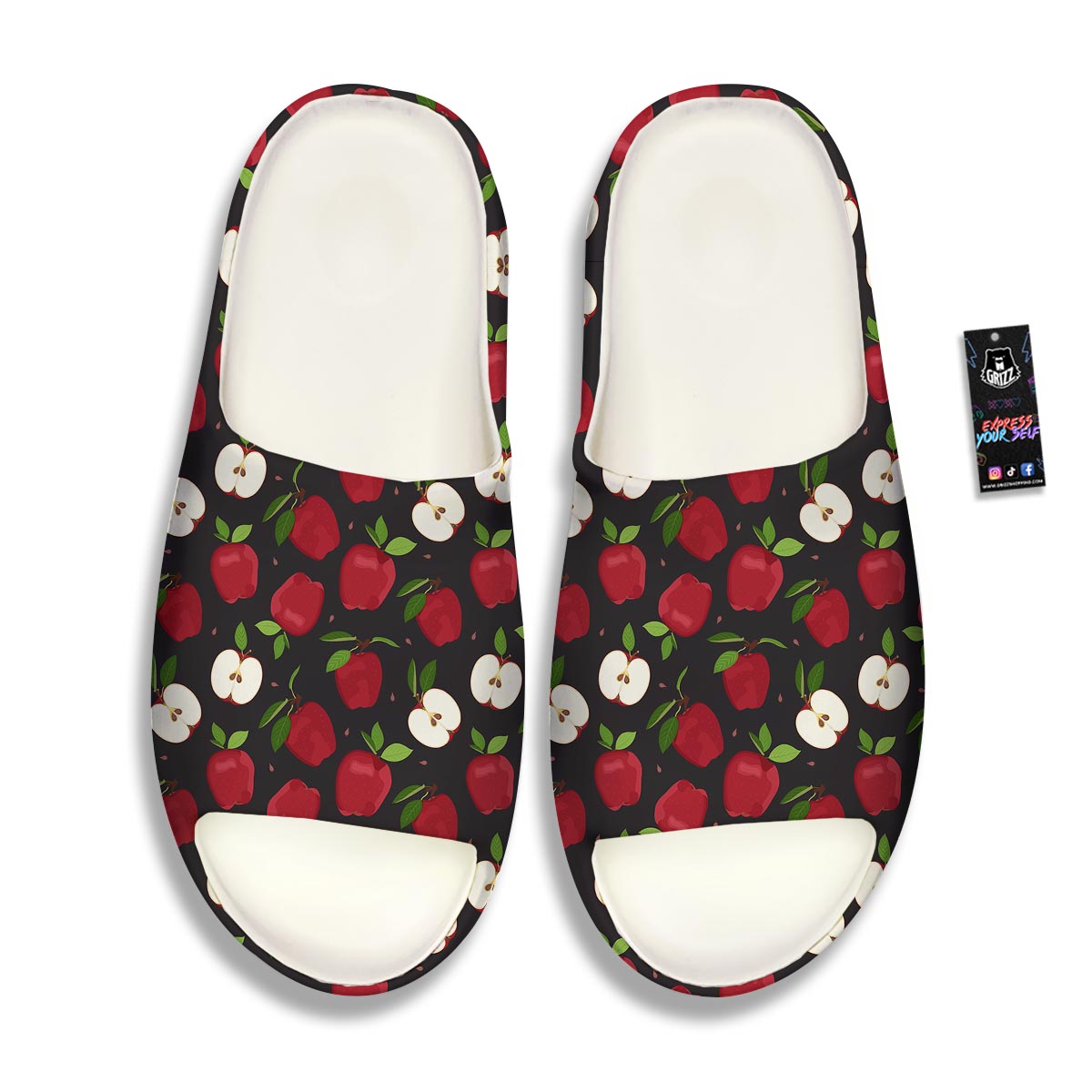 Apple Red Print Pattern Sandals-grizzshop