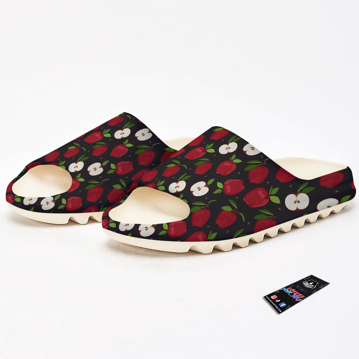 Apple Red Print Pattern Sandals-grizzshop
