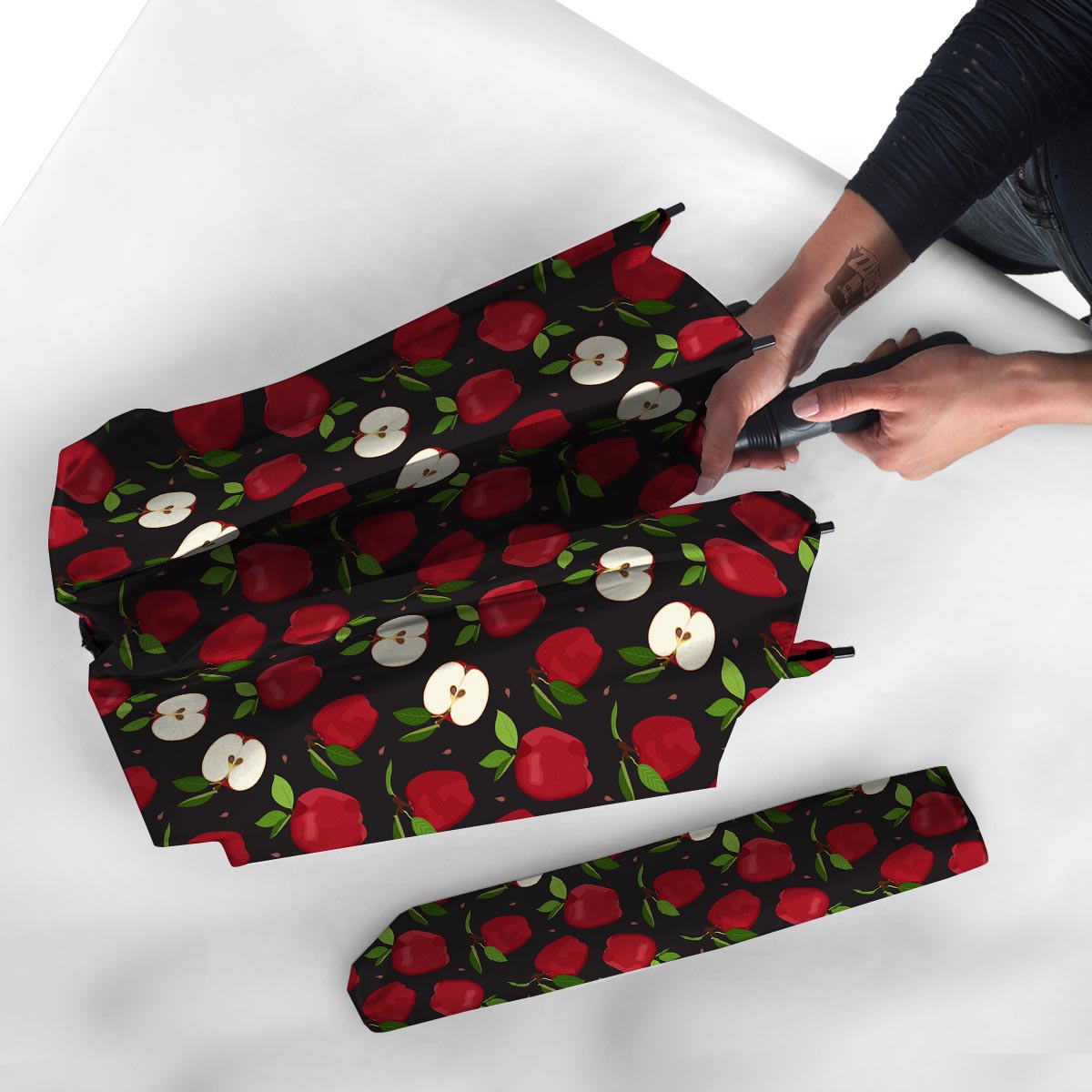 Apple Red Print Pattern Umbrella-grizzshop