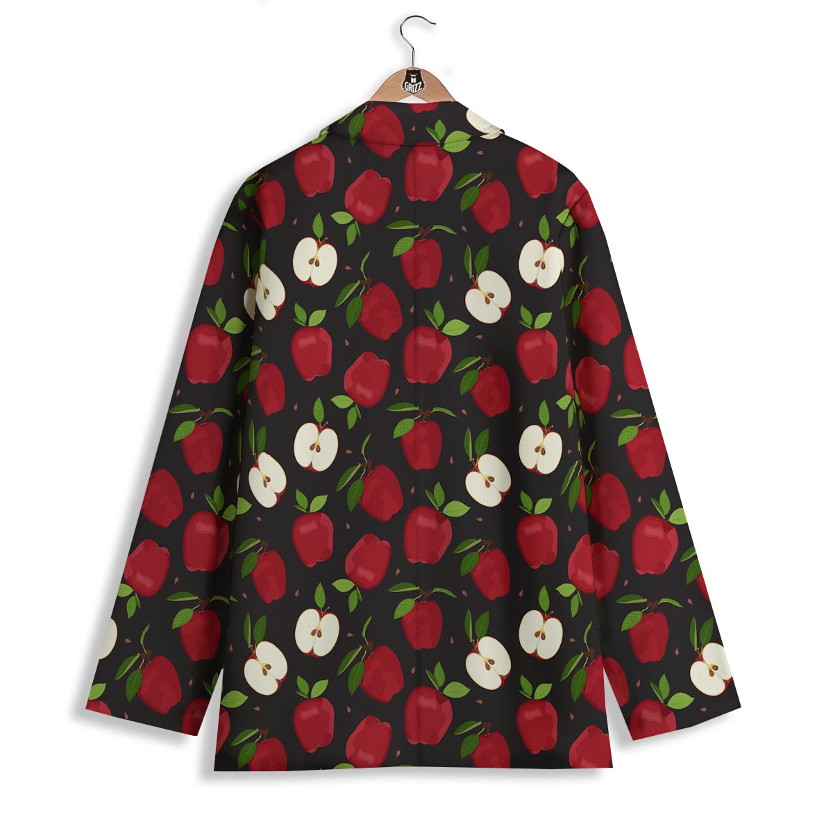 Apple Red Print Pattern Women's Blazer-grizzshop