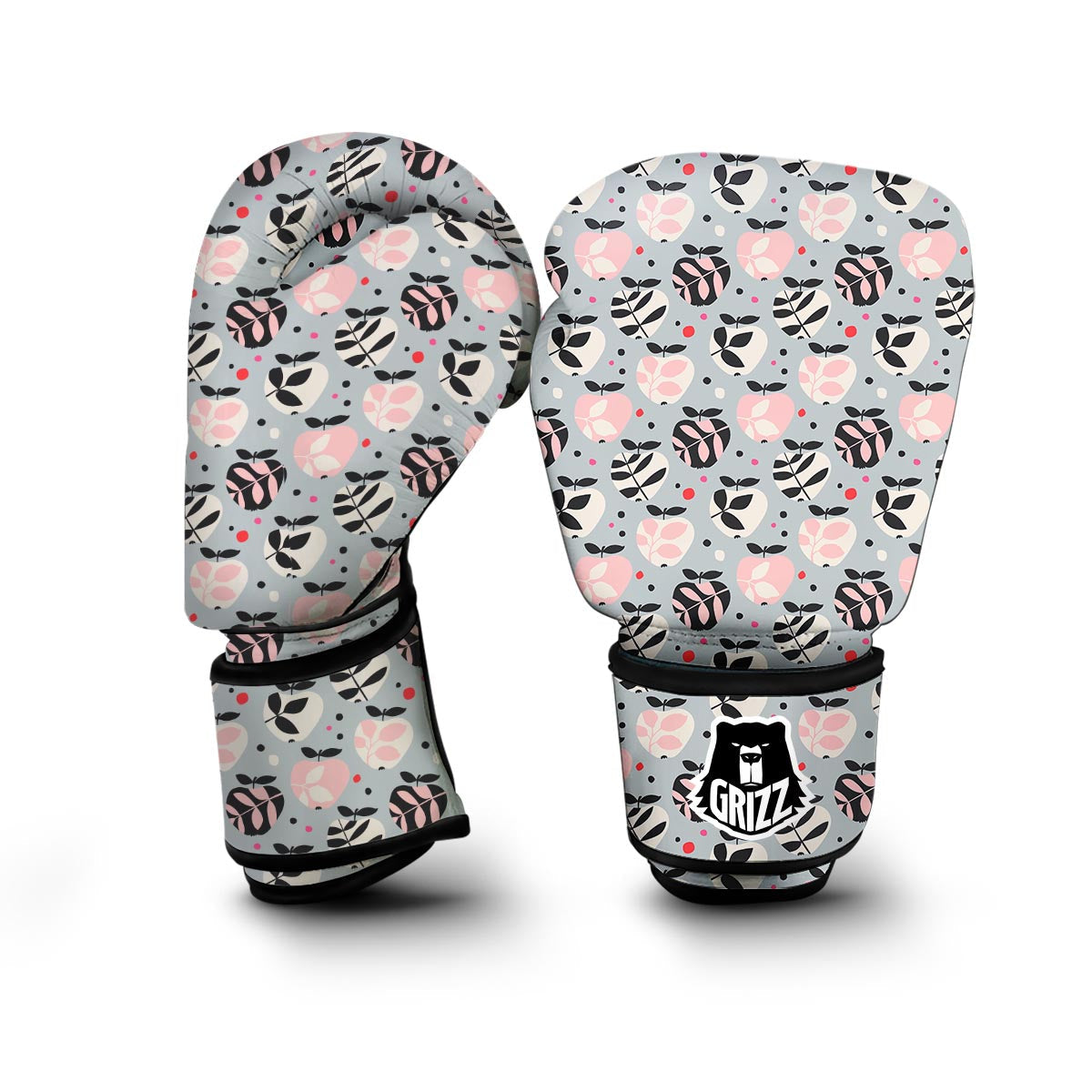 Apple Vintage Print Pattern Boxing Gloves-grizzshop