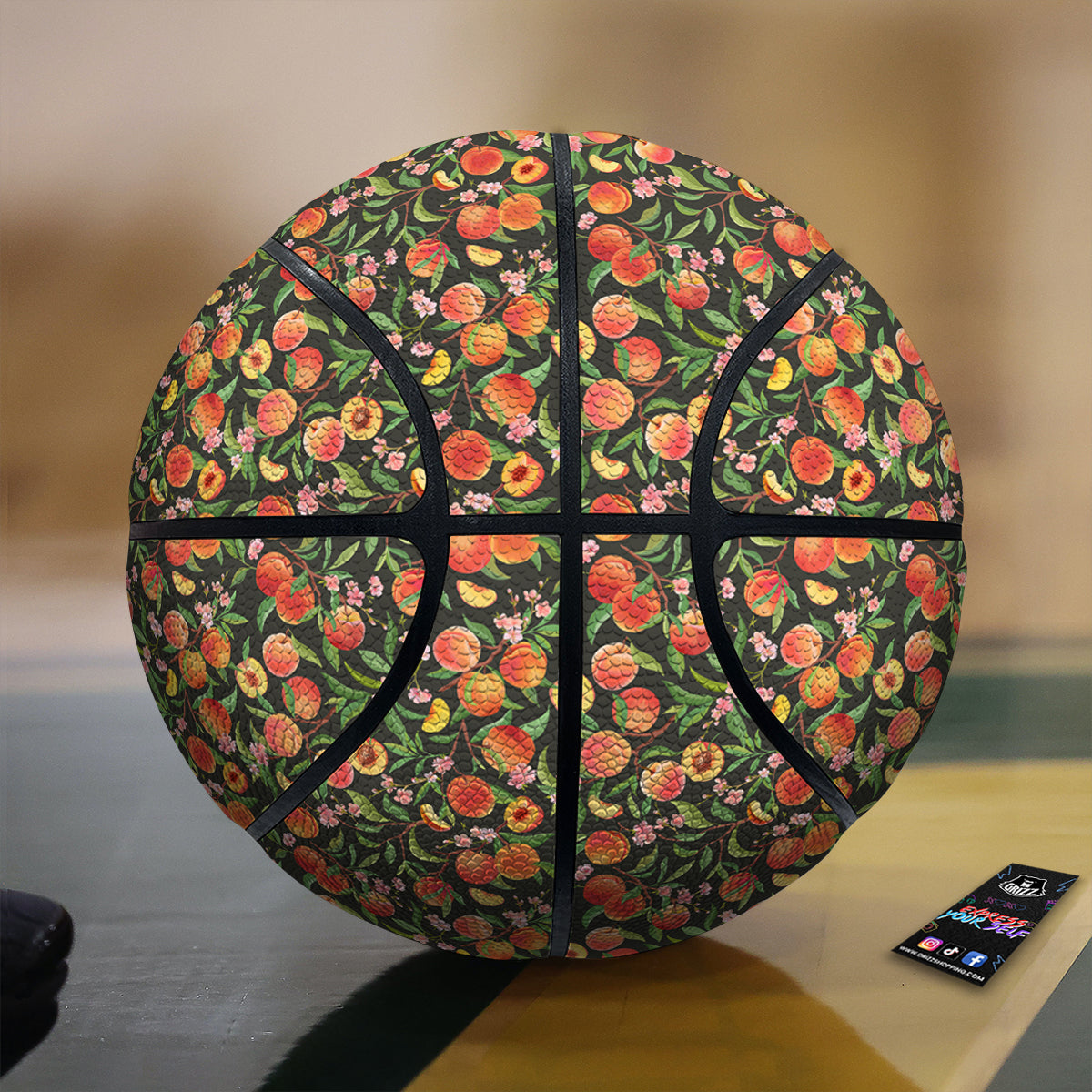 Apricot Print Pattern Basketball-grizzshop