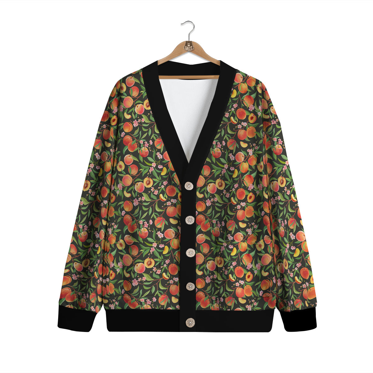 Apricot Print Pattern Cardigan-grizzshop