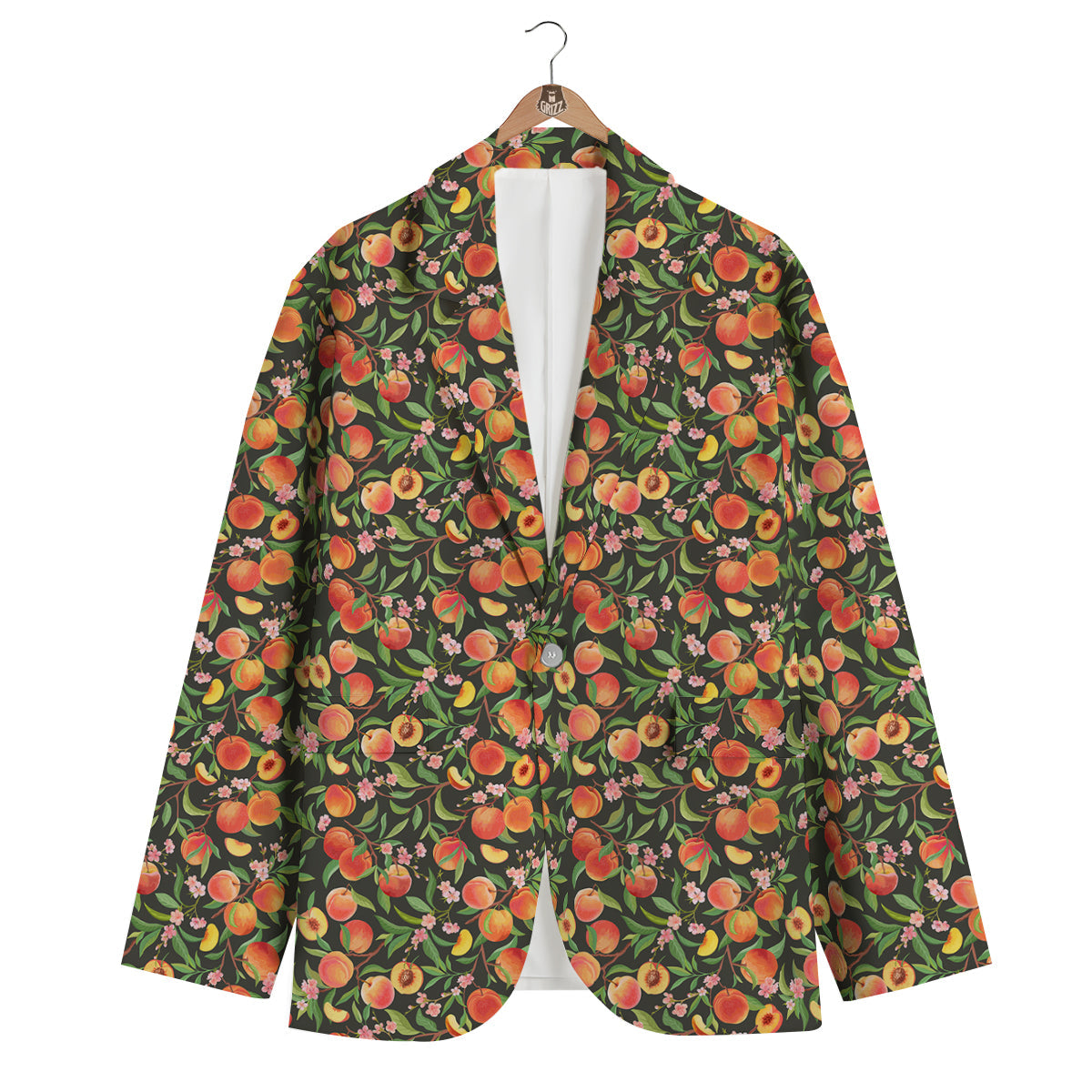 Apricot Print Pattern Men's Blazer-grizzshop