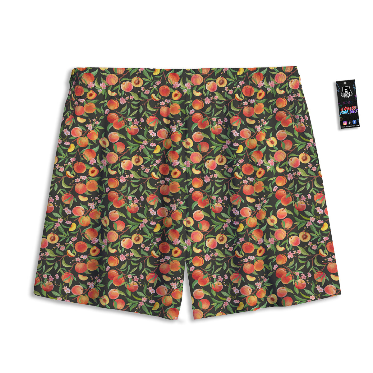 Apricot Print Pattern Mesh Shorts-grizzshop