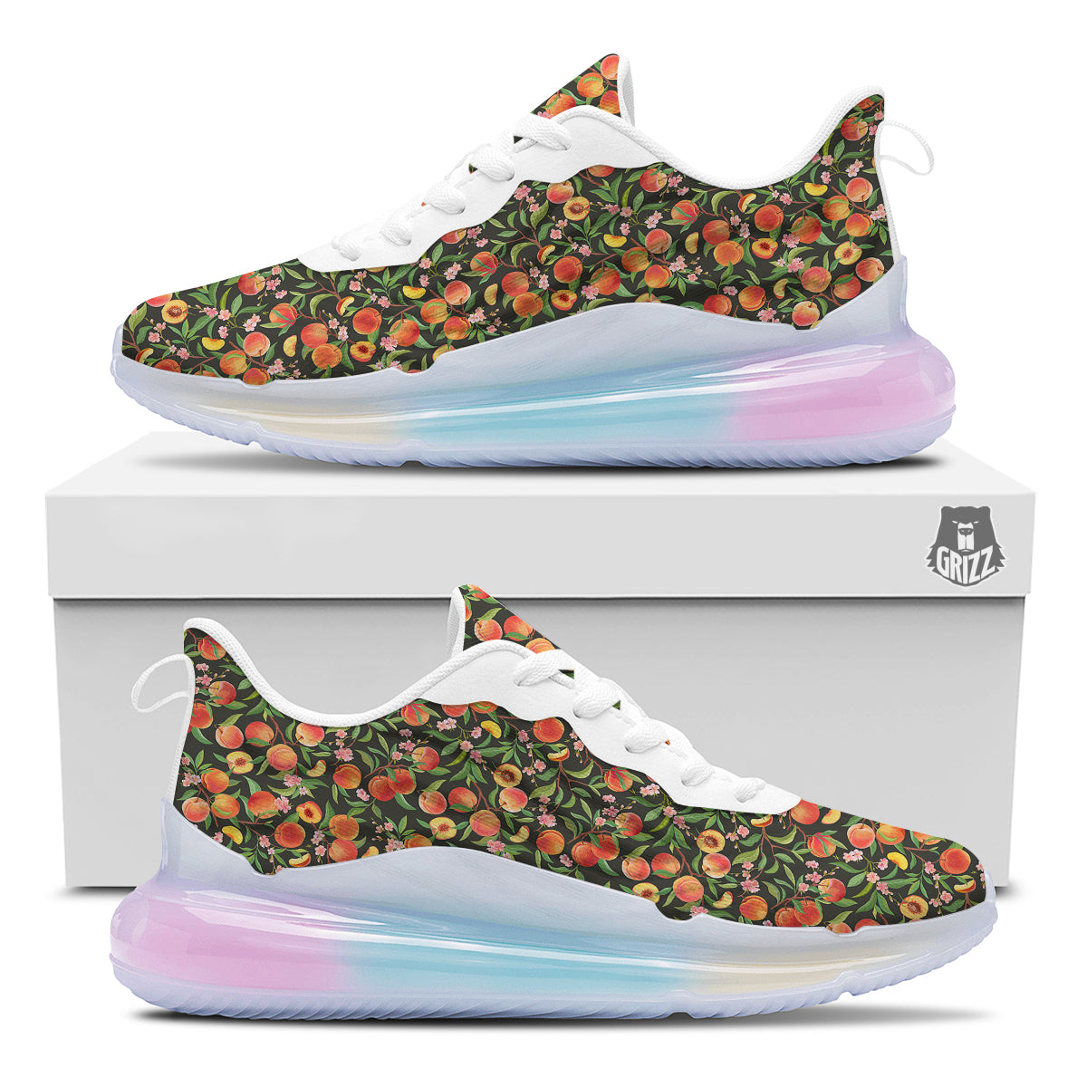 Apricot Print Pattern Running Sneakers-grizzshop