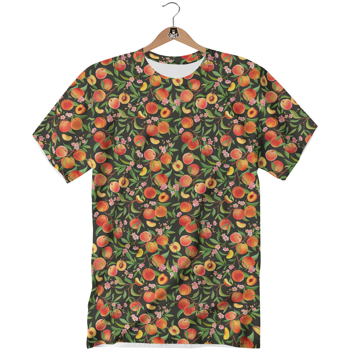 Apricot Print Pattern T-Shirt-grizzshop