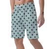 Aqua And Black Polka Dot Men's Shorts-grizzshop