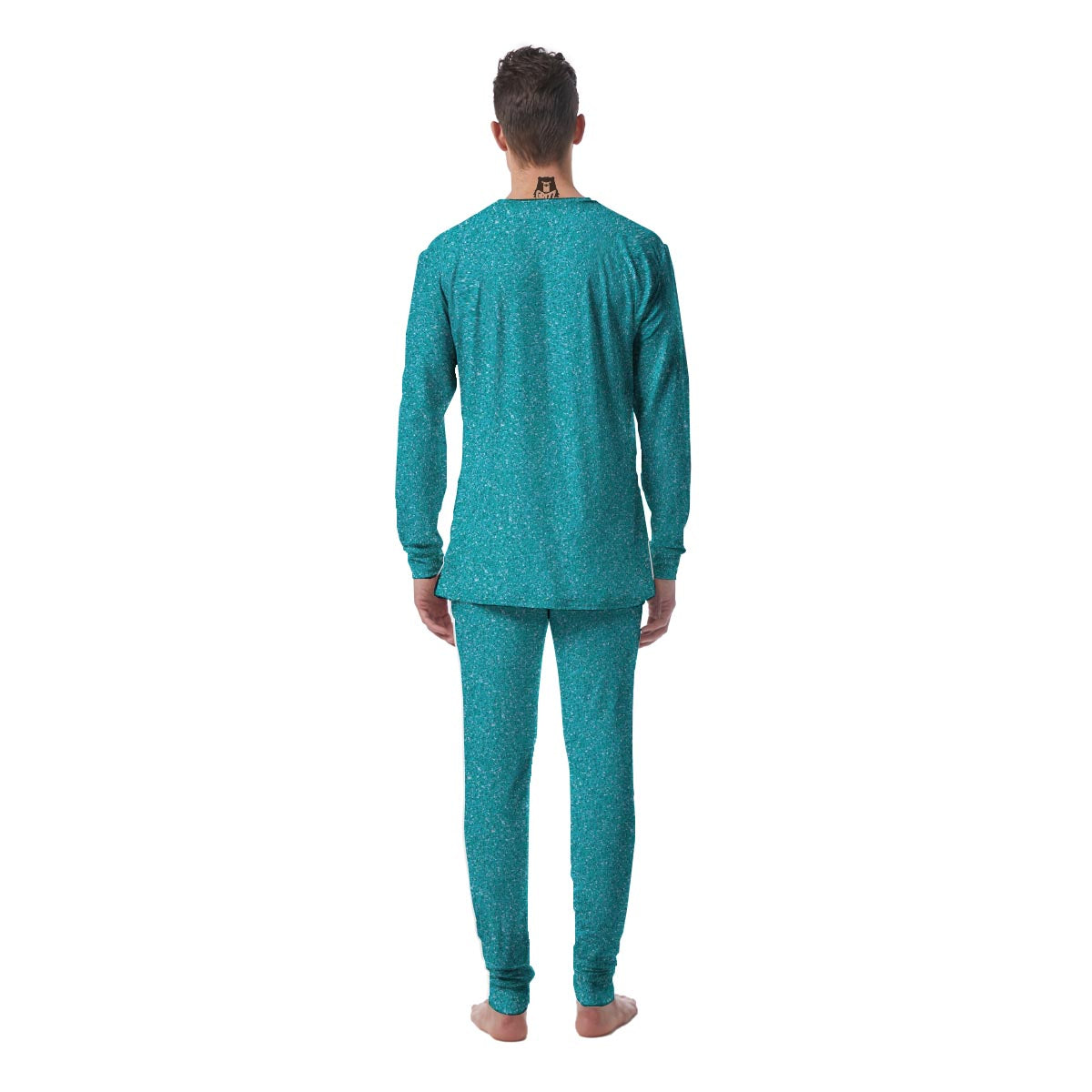 Aqua Glitter Artwork Print Men's Pajamas-grizzshop