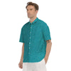 Aqua Glitter Artwork Print Men's Short Sleeve Shirts-grizzshop