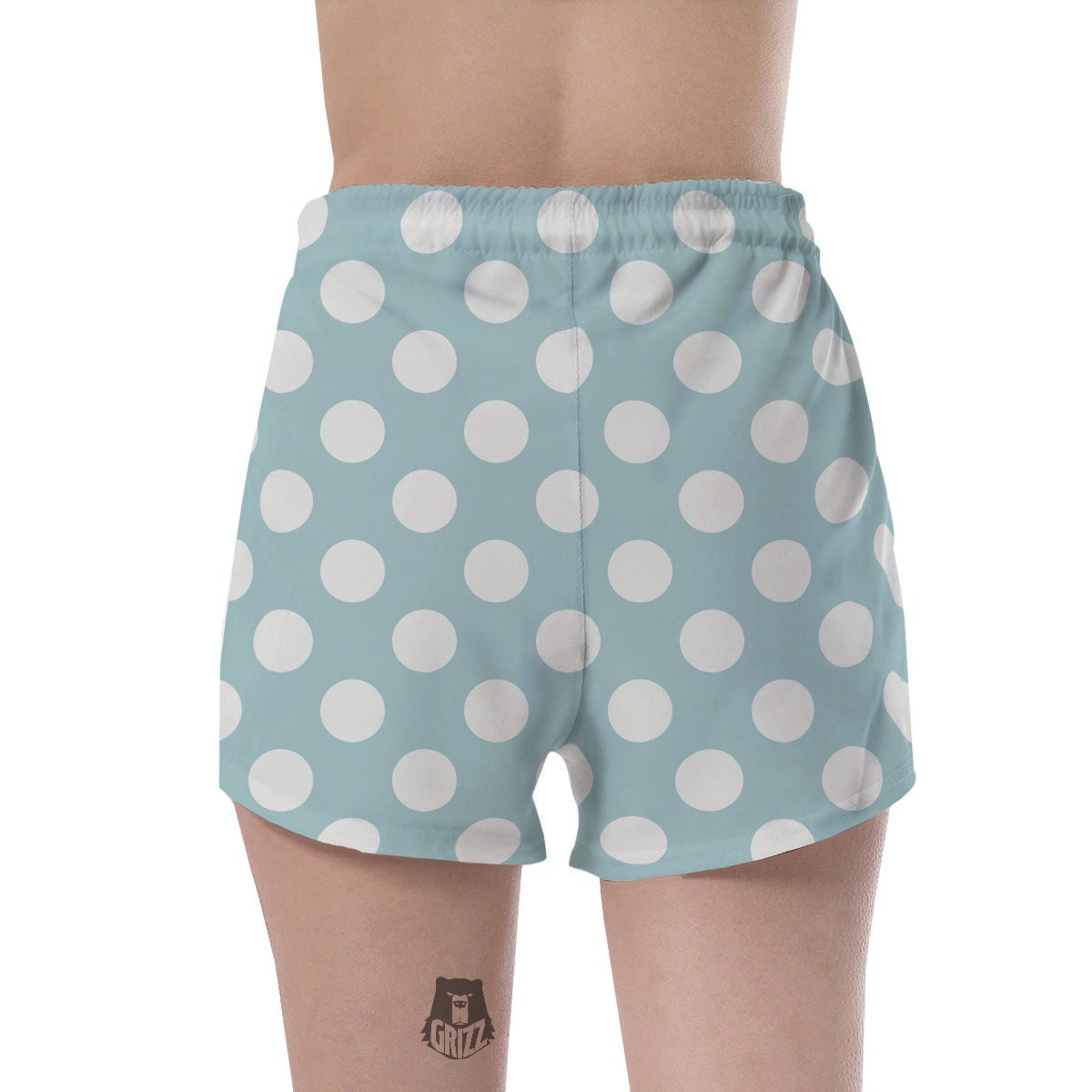Aqua Polka Dot Women's Shorts-grizzshop