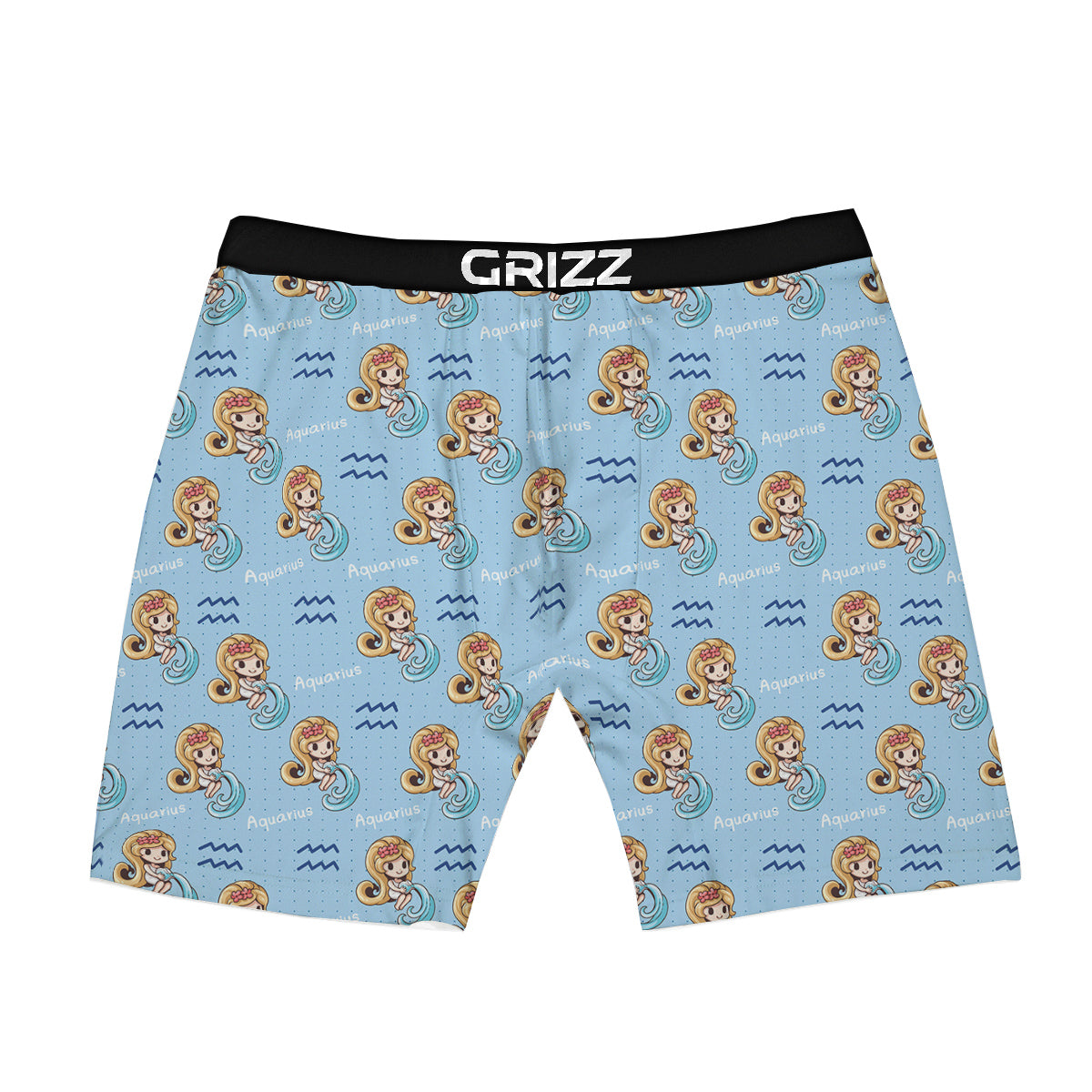 Aquarius Cute Cartoon Print Pattern Boxer Briefs-grizzshop