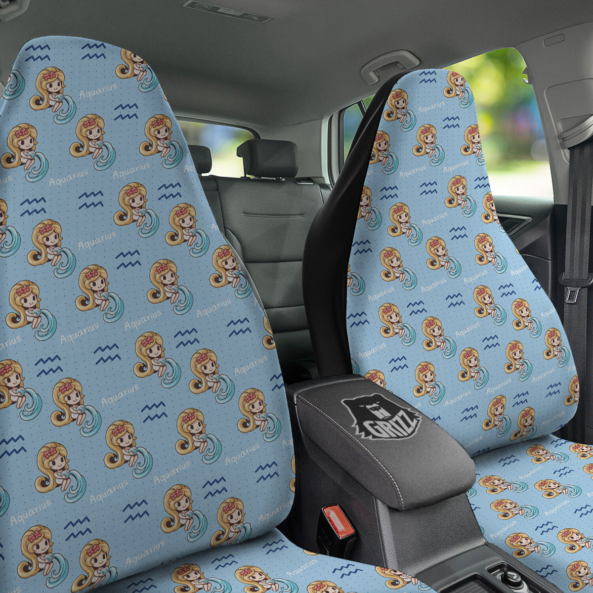 Aquarius Cute Cartoon Print Pattern Car Seat Covers-grizzshop