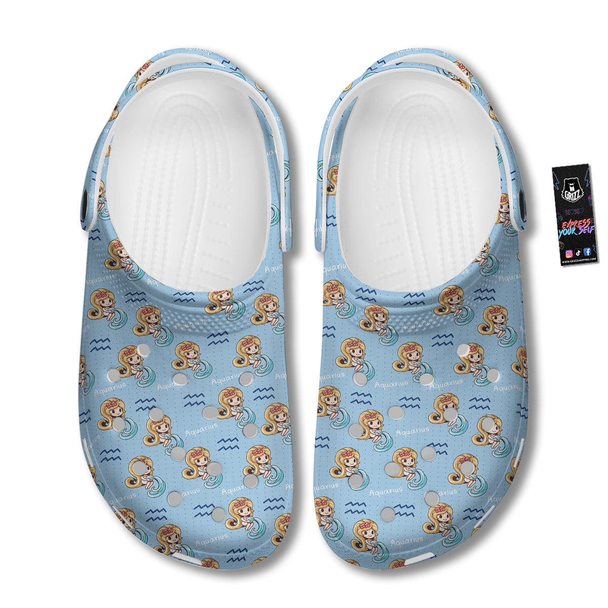 Aquarius Cute Cartoon Print Pattern Clog-grizzshop