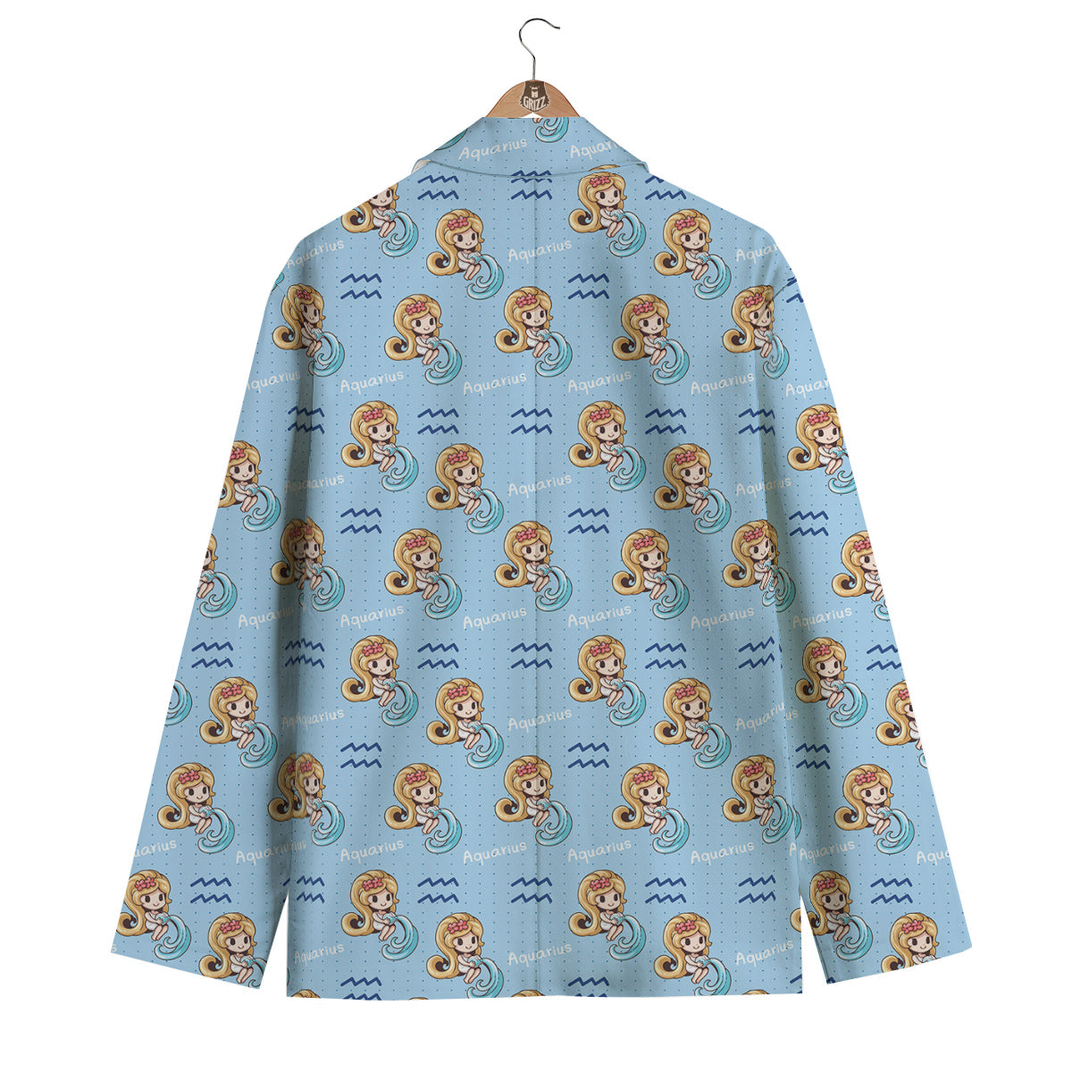 Aquarius Cute Cartoon Print Pattern Men's Blazer-grizzshop