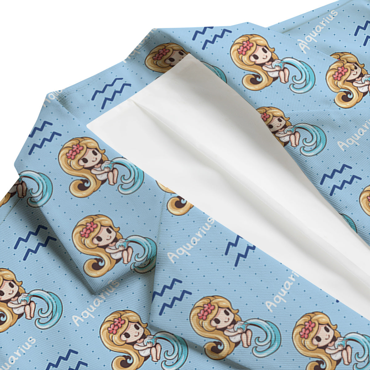 Aquarius Cute Cartoon Print Pattern Men's Blazer-grizzshop