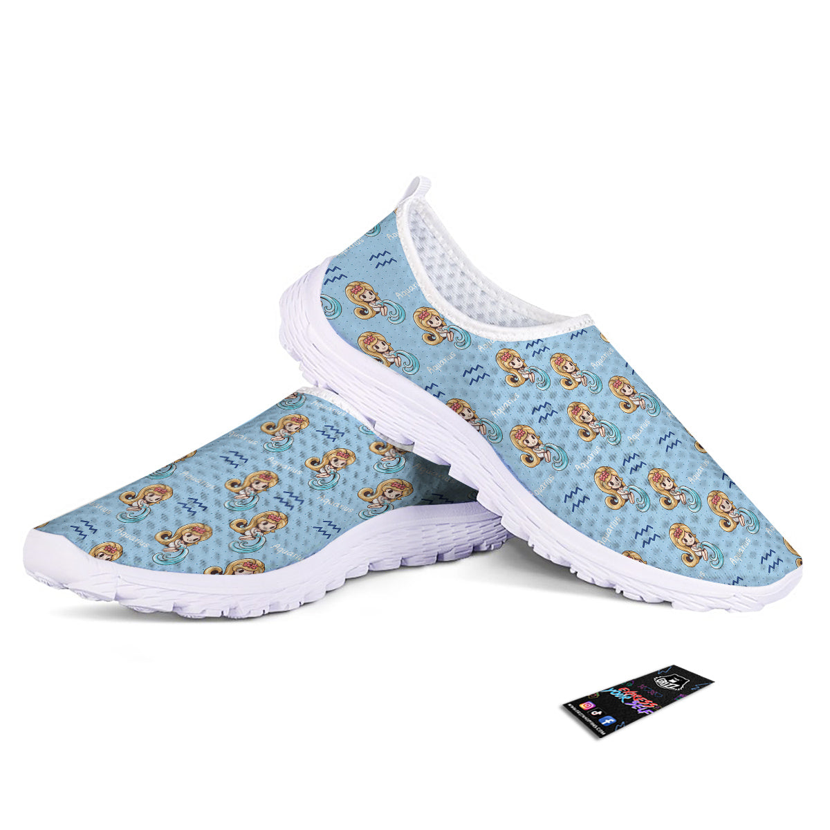 Aquarius Cute Cartoon Print Pattern Nurse Shoes-grizzshop