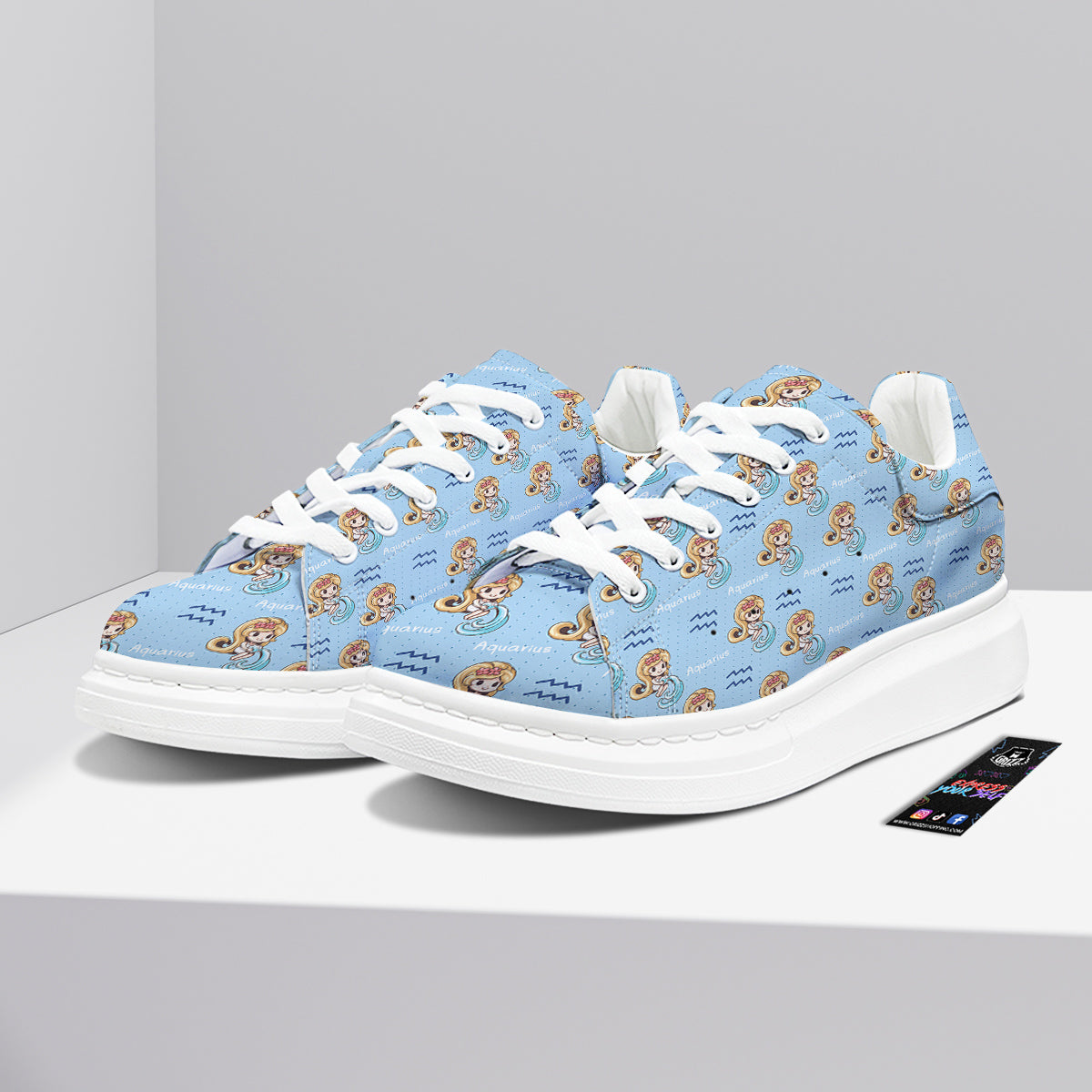 Aquarius Cute Cartoon Print Pattern Platform Shoes-grizzshop