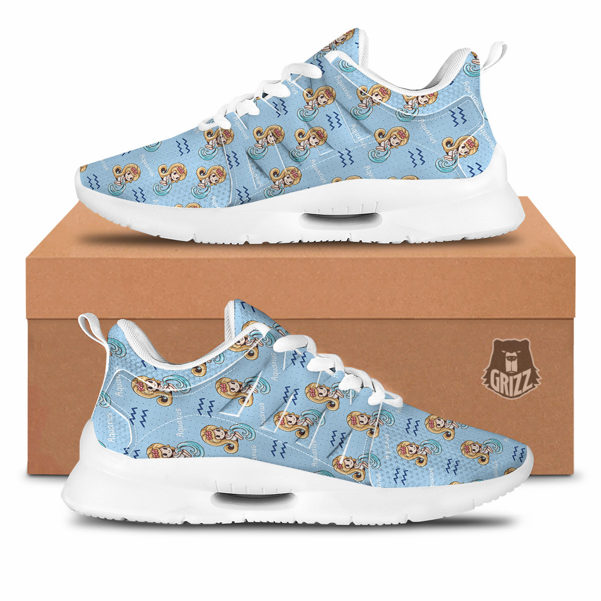 Aquarius Cute Cartoon Print Pattern Tennis Shoes-grizzshop