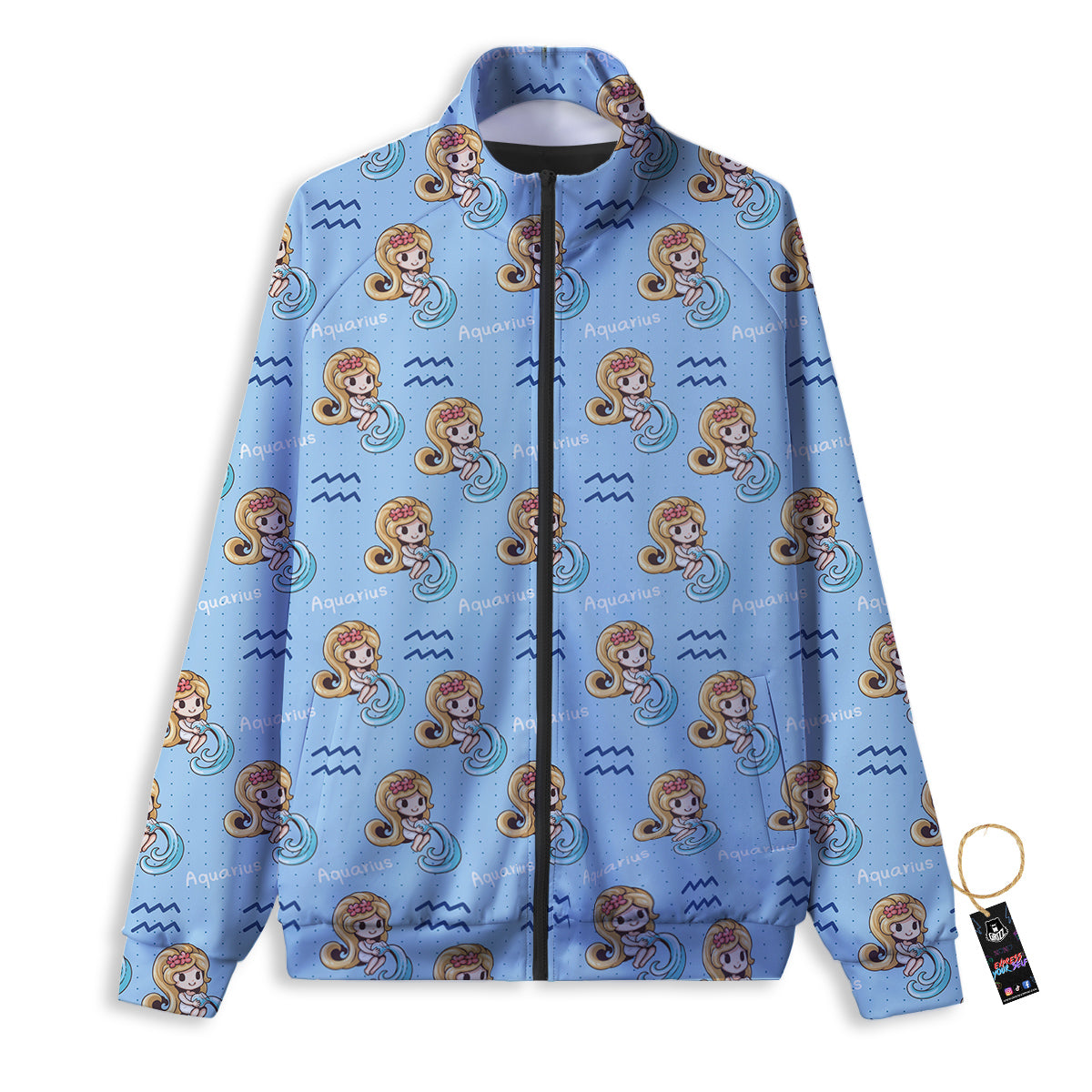 Aquarius Cute Cartoon Print Pattern Track Jacket-grizzshop